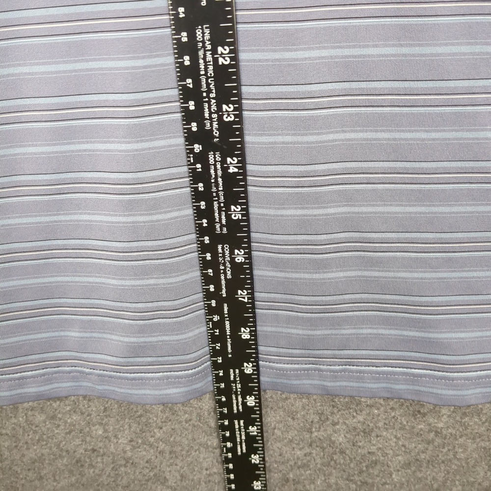 Pebble Beach Performance Mens Polo Shirt Blue Stripe Short Sleeve Size M - Picture 10 of 12
